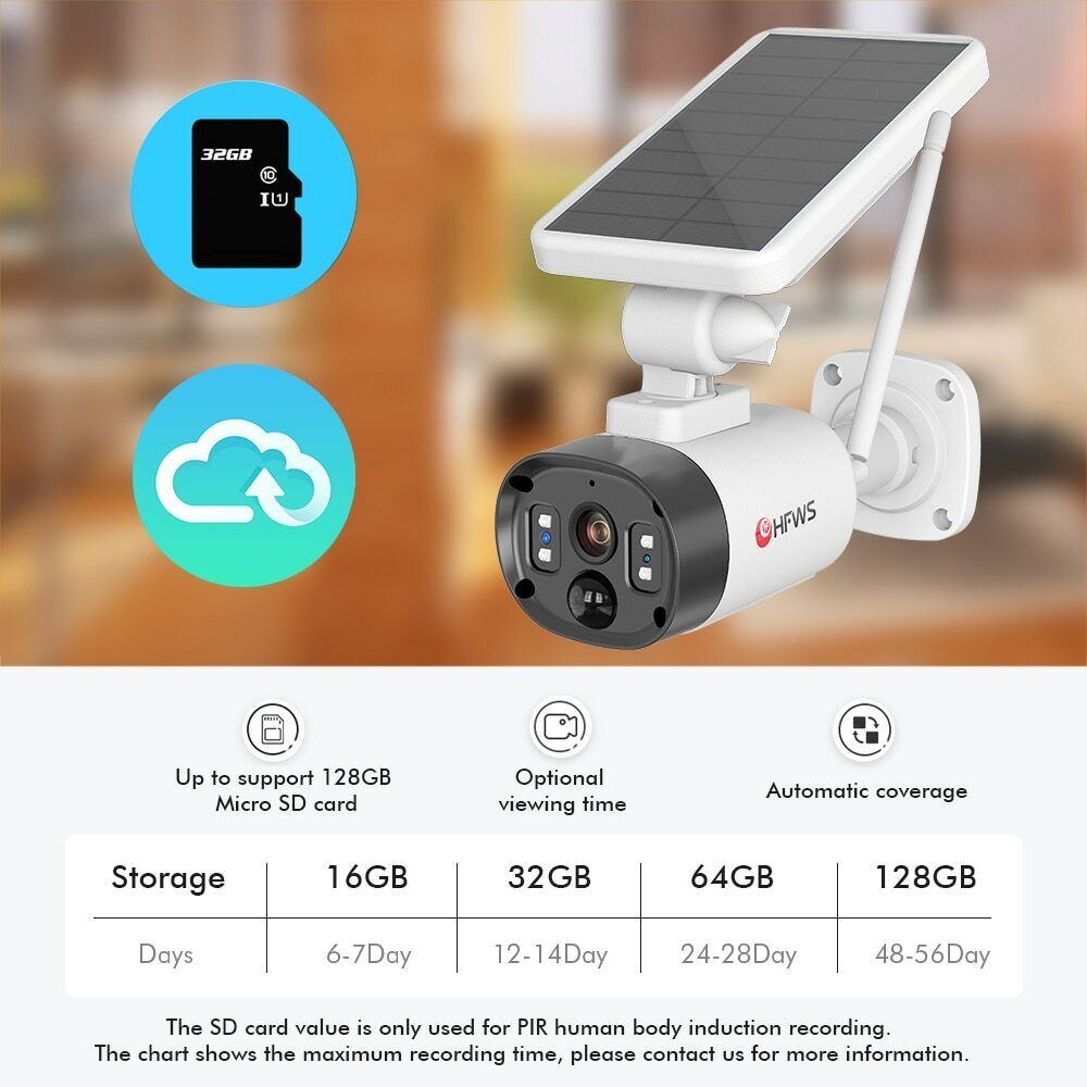 SMILE CAM SOL.S5 WiFi Соларна камера за външен монтаж, FHD, съвместима с Tuya и Smart life