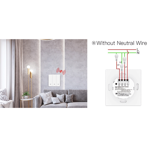 Smile1_ZBBK ZIgbee умен единичен ключ за осветление, черен, двупроводна линия (без нула)