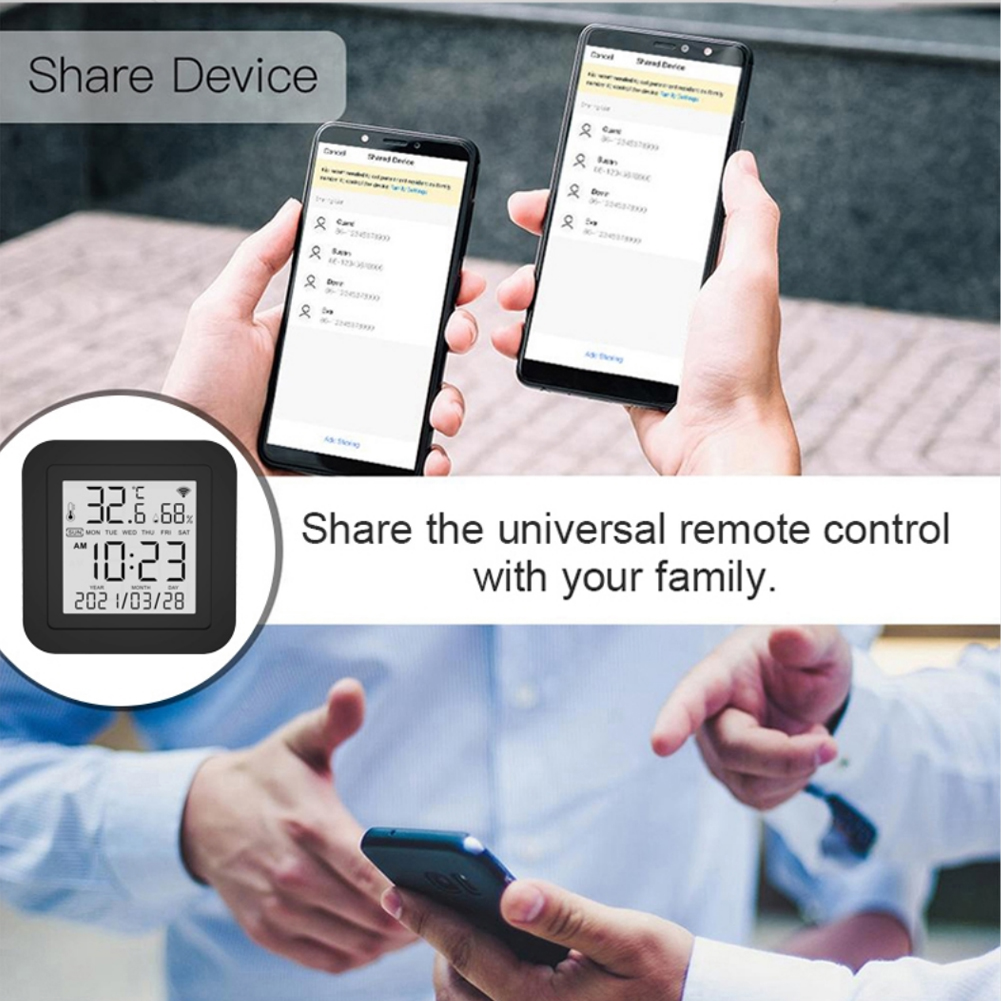 WiFi сензор за температура и влажност, IR Hub, дисплей  съвместим с  Tuya, Smart Life