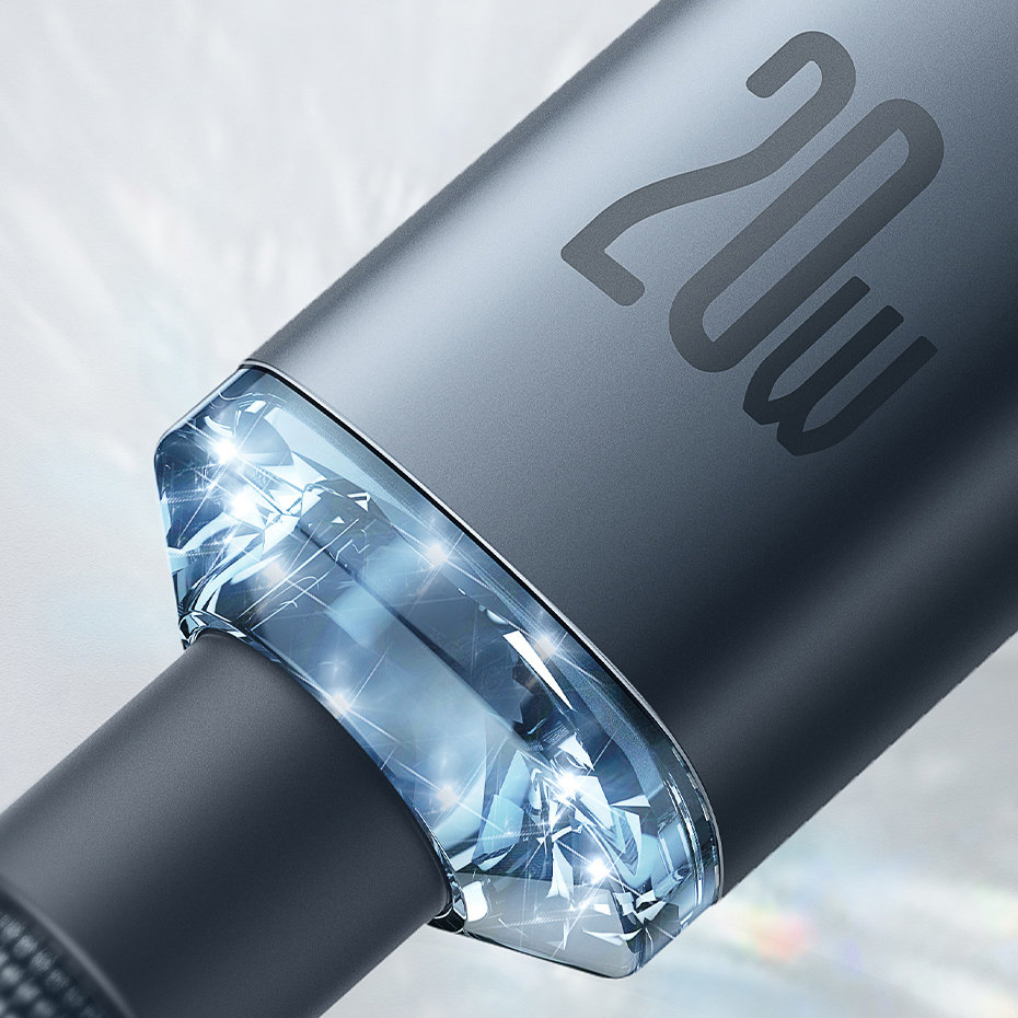 Crystal Shine 2 m дата кабел и бързо зареждане  USB C/Lightning