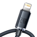 Cristal Shine 2 m дата кабел и бързо зареждане 2.4A  USB A/Lightning, черен