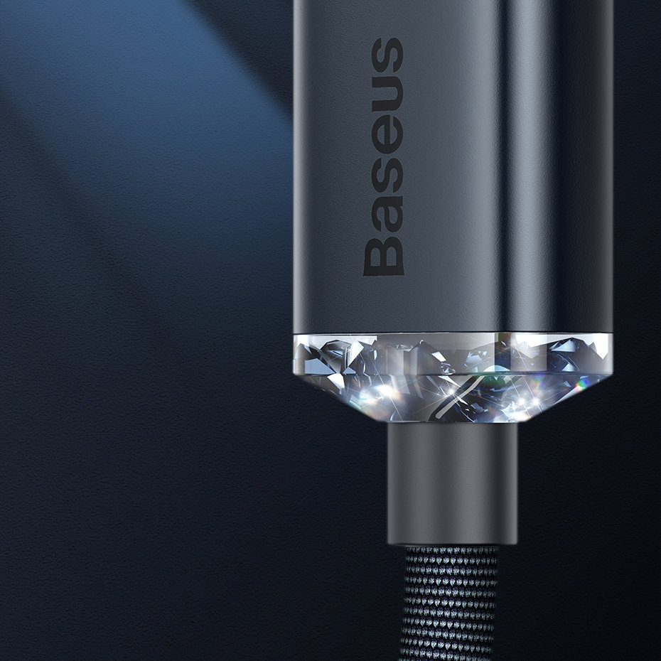 Cristal Shine 2 m дата кабел и бързо зареждане 2.4A  USB A/Lightning, черен