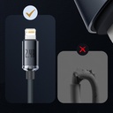 Cristal Shine 2 m дата кабел и бързо зареждане 2.4A  USB A/Lightning, черен
