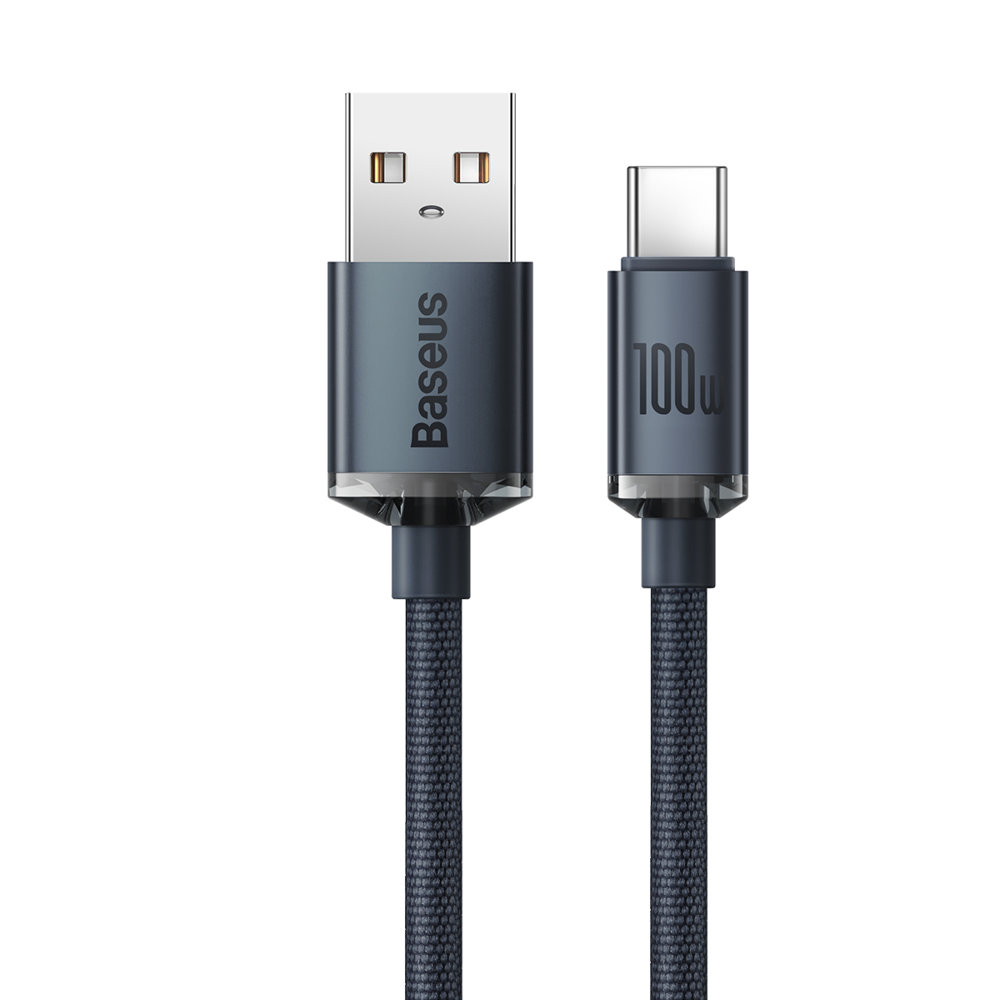 Crystal Shine 2 m дата кабел и бързо зареждане100W  USB A/USB C