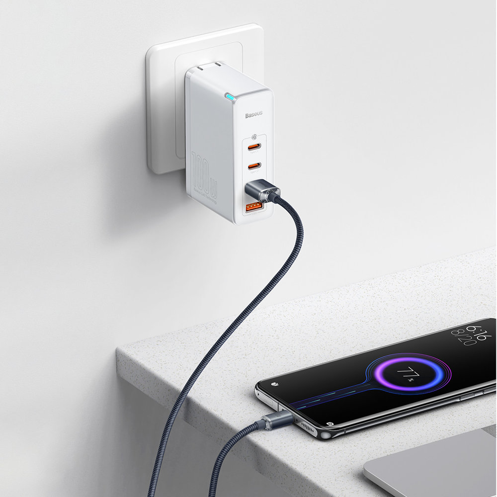 Crystal Shine 2 m дата кабел и бързо зареждане100W  USB A/USB C