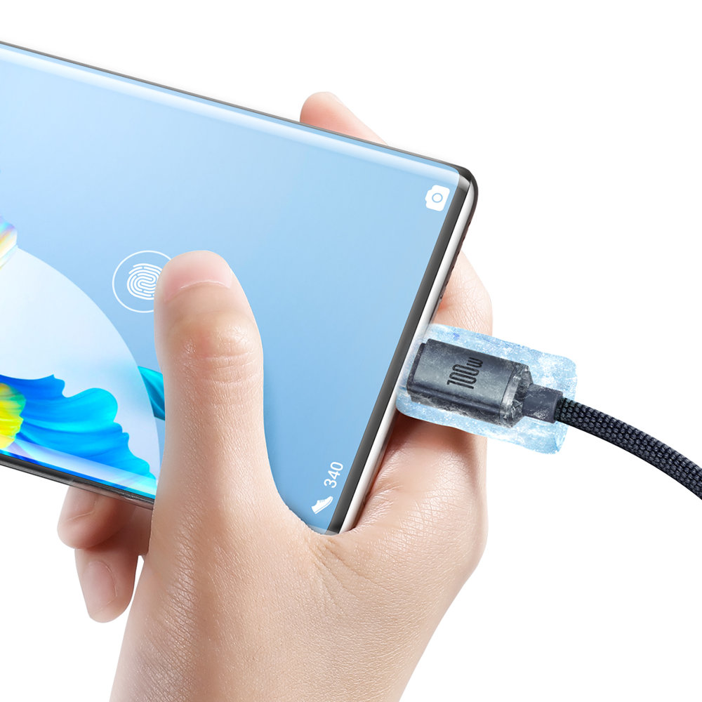 Crystal Shine 2 m дата кабел и бързо зареждане100W  USB A/USB C