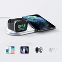 Choetech Qi 2в1 безжично зарядно устройство за смартфони, със стойка за Apple Watch, (MFI), USB Type C, бяло (T317)