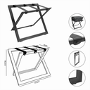 COMPACT М LS Стоманена сгъваема поставка за багаж с кожени ленти
