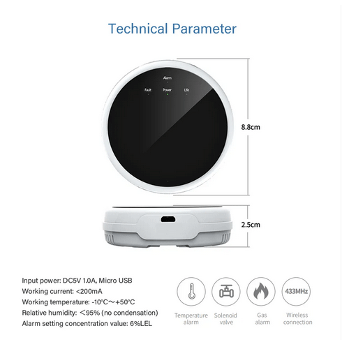 SMILE RF GD безжичен газ детектор със сирена 85dB