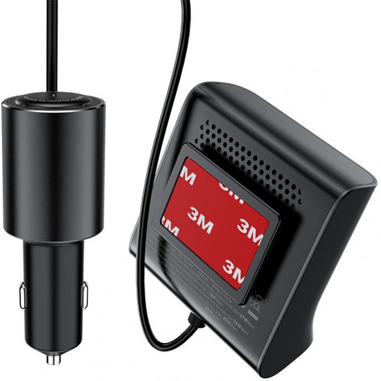 Зарядно за кола Acefast 90W USB Type C, 3xUSB, с конектор за запалка и измервателен уред за зареждане.