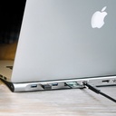 Baseus, Enjoyment многофункционален хъб 10 в 1 за MacBook и компютри с порт USB-C, сребрист, CATSX-F0G
