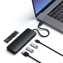 Satechi USB-C хибриден многопортов адаптер със SSD корпус черен