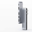 Ugreen многофункционален HUB 2x USB Type C към USB Type C PD (Thunderbolt 3, 100W, 4K @ 60 Hz, 10 Gbps) / HDMI 4K @ 30 Hz / 3x USB 3.0 за MacBook Pro / Air сив
