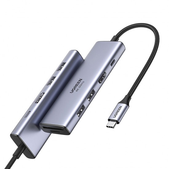 Ugreen,  Многофункционален HUB USB Type C, сив, 60384 CM511