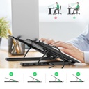 Ugreen, X-Kit сгъваема стойка за лаптоп HUB USB, черна, 80551