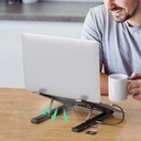 Ugreen, X-Kit сгъваема стойка за лаптоп HUB USB, черна, 80551
