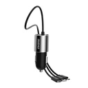 Dudao R5ProN 3в1 USB зарядно за кола 3,4 A с 3 типа кабел-Lightning / USB Type C / micro USB, черен