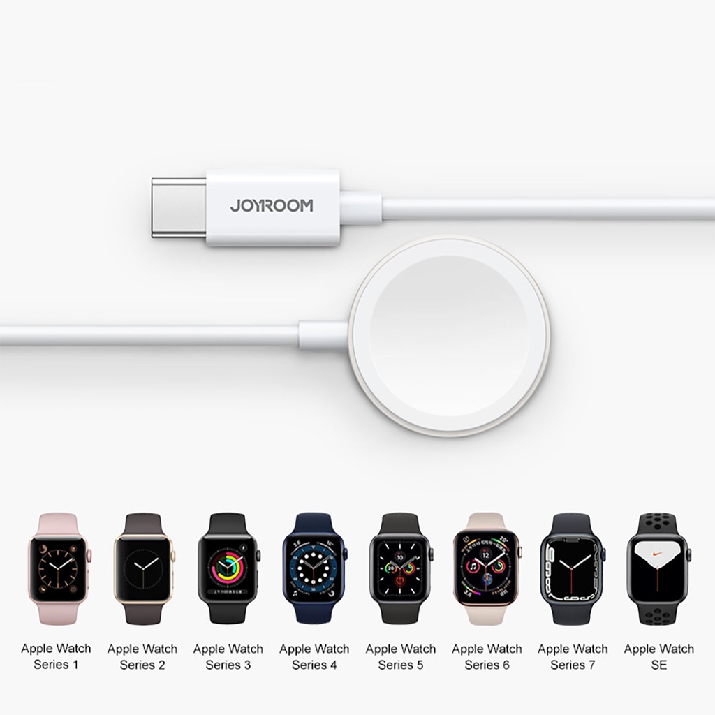 Joyroom S-IW004 кабел с индукционно зарядно за Apple Watch 1.2m бял