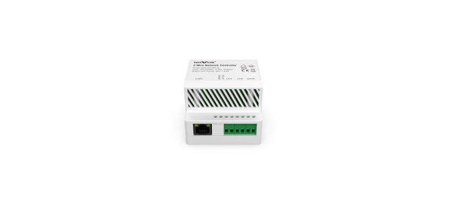 NVE-2W-PS136 2-жилен/IP мрежов контролер за видеодомофони; монтаж на DIN шина
