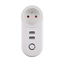 ZegBee Smart plug with 2 USB ports, EU