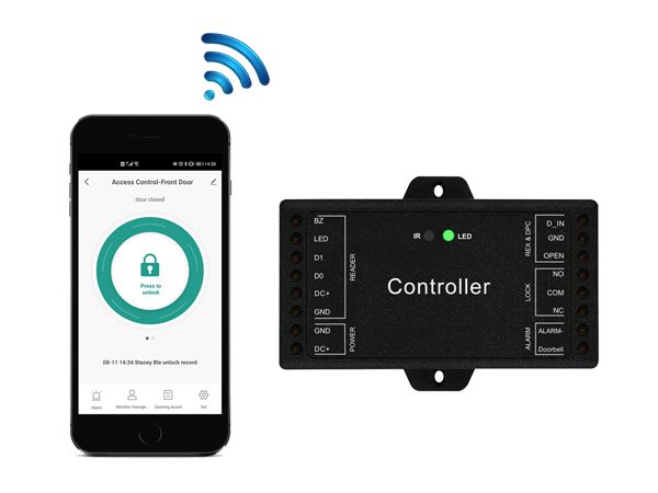 SMILE DC WiFi контролер за контрол на достъпа за една врата,съвмвстим с Tuya/Smart Life 