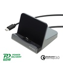 Зарядна станция VoltDock, зарядно за таблет USB-C, бързо зарядно 60W 