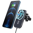 T200-F Choetech Car Kit Inductive Qi Charger with Magnet, 15W (MagSafe Compatible)+ USB / USB Type C