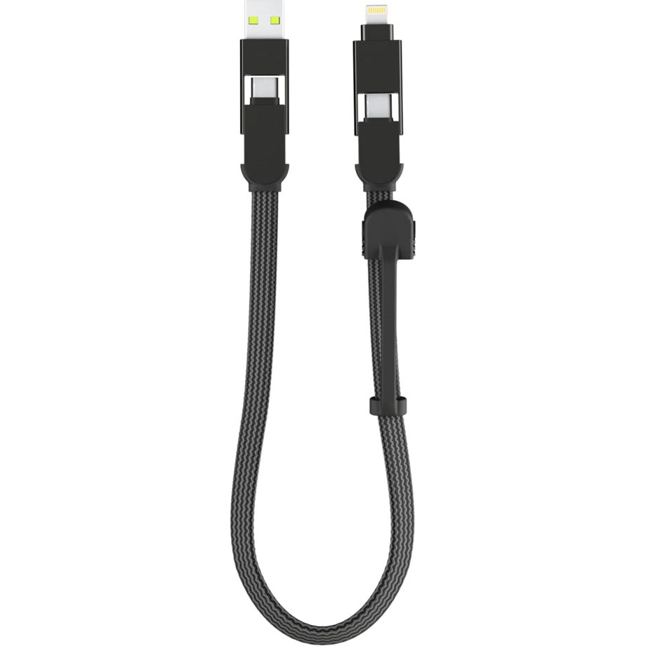 Rolling Square inCharge XL Кабел за телефон и дата кабел 6 в 1, 30 см черен