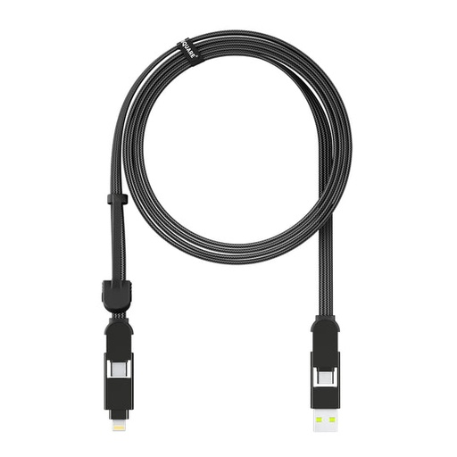 [480000065] Rolling Square inCharge XL Кабел за телефон и дата кабел 6 в 1, 2 m черен