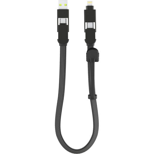 [480000066] Rolling Square inCharge XL Кабел за телефон и дата кабел 6 в 1, 30 см черен