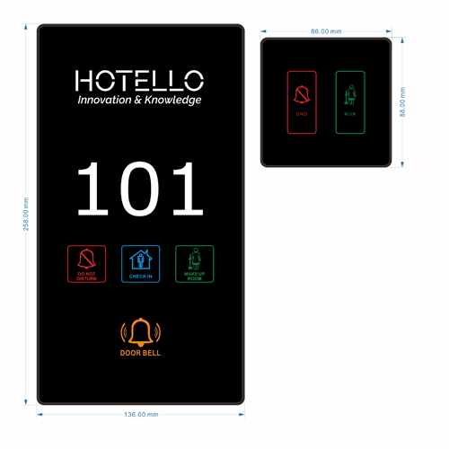 DISPLEX LED signage for hotel rooms, wireless kit