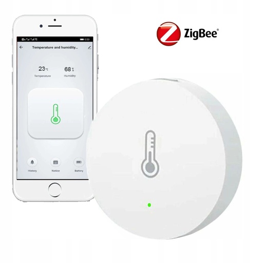 [460000085] Zeegbee temperature and humidity sensor without display compatible with Tuya, Smart Life
