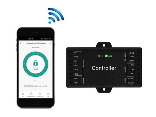 [460000107] SMILE DC WiFi контролер за контрол на достъпа за една врата,съвмвстим с Tuya/Smart Life 