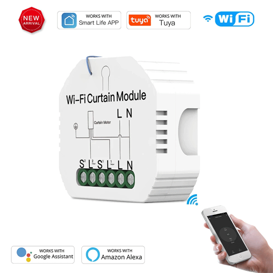 [460000053] SMILE CURTAIN WiFi модул, дистанционно управление на електрически корнизи за пердета, щори 