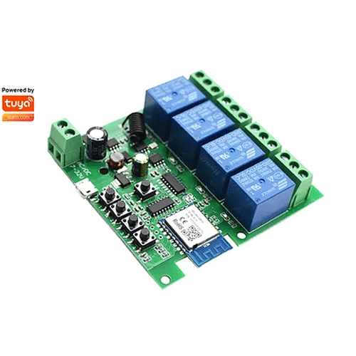 [460000056] SMILE W4R WiFi смарт превключвател с четири релета, 220V, Съвместим с Smart Life, Tuya