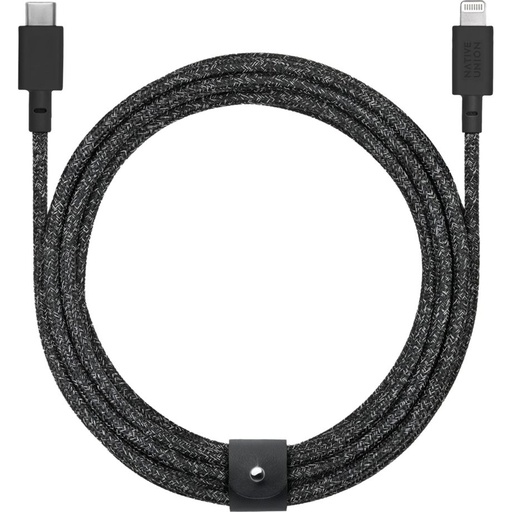 [480000021] Native Union USB-C кабел за Айфон 3m lightning кабел, USB кабел за телефон USB type C, кабел за бързо зареждане,  Black