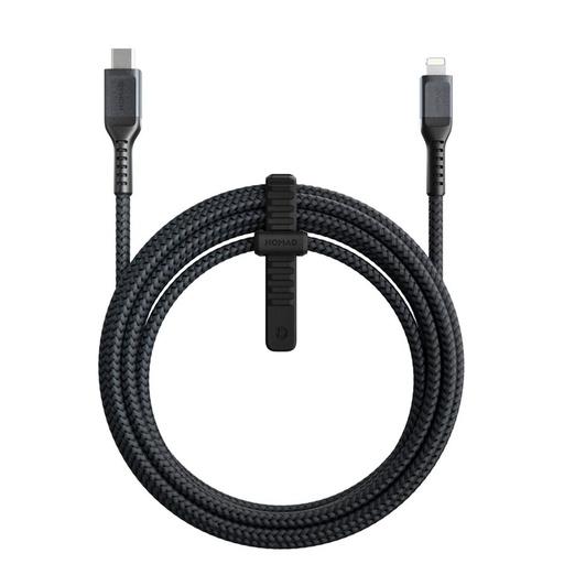 [480000026] Nomad USB кабел за Айфон USB-C, 3 m с оплетка от кевлар. USB type C кабел за бързо зареждане на телефон. Lightning кабел