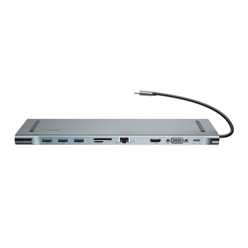 [480000039] Baseus, Enjoyment хъб 10 в 1, USB-C, докинг станция за лаптоп, сребрист, CATSX-F0G