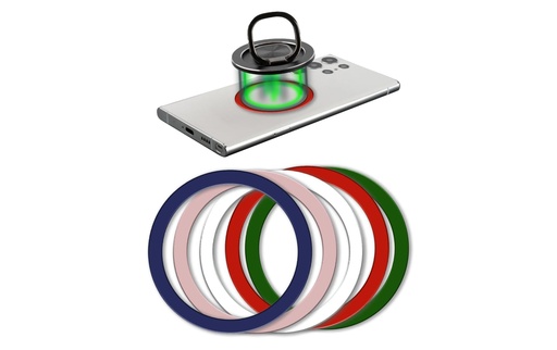 [480000056] ULTIMAG комплект 5 разноцветни самозалепващи се метални ринга съвместими с MagSafe