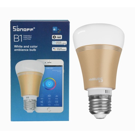 [SONOFF_B1] SONOFF B1 Dimmable LED bulb with white / colored light, with E27 base, Wifi