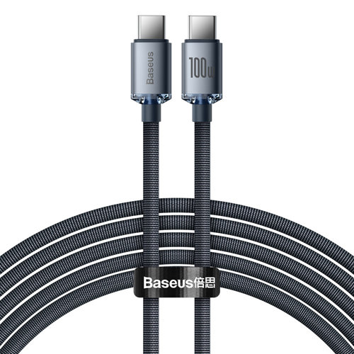Baseus 2 m USB C cable,  fast charging USB C charging cable 100W, USB-C to USB C